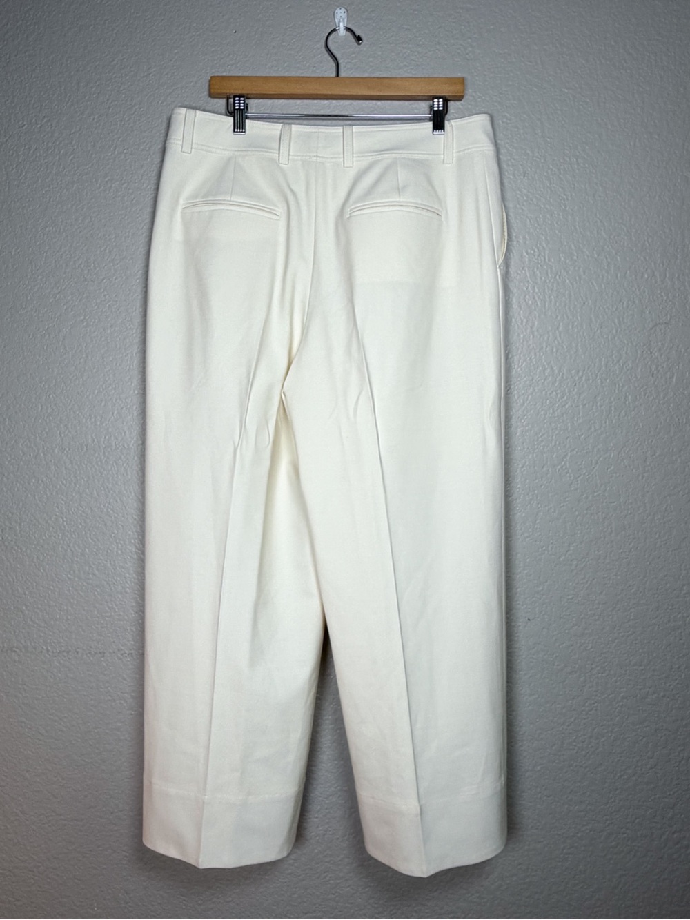 Club Monaco Ivory Wool Blend Cropped Wide Leg Culotte Trousers Pants Size 12 - Picture 3 of 10